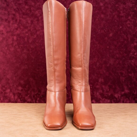 Seychelles Women Vara Brown Leather Riding Square Toe Fashion Tall Boots sz 8 - Picture 3 of 11